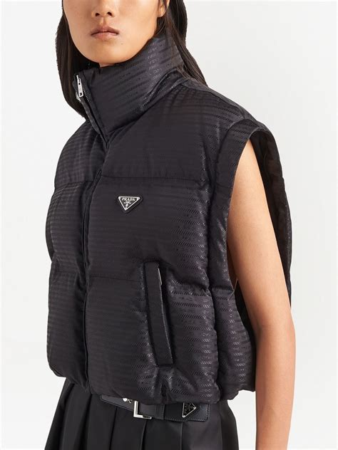 prada detachable-sleeve puffer jacket pink|prada cashmere puffer jacket.